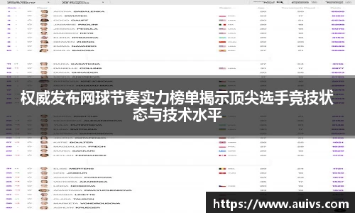 权威发布网球节奏实力榜单揭示顶尖选手竞技状态与技术水平